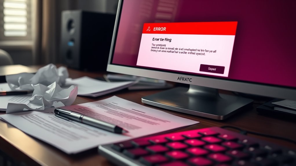 filing errors leading dismissal