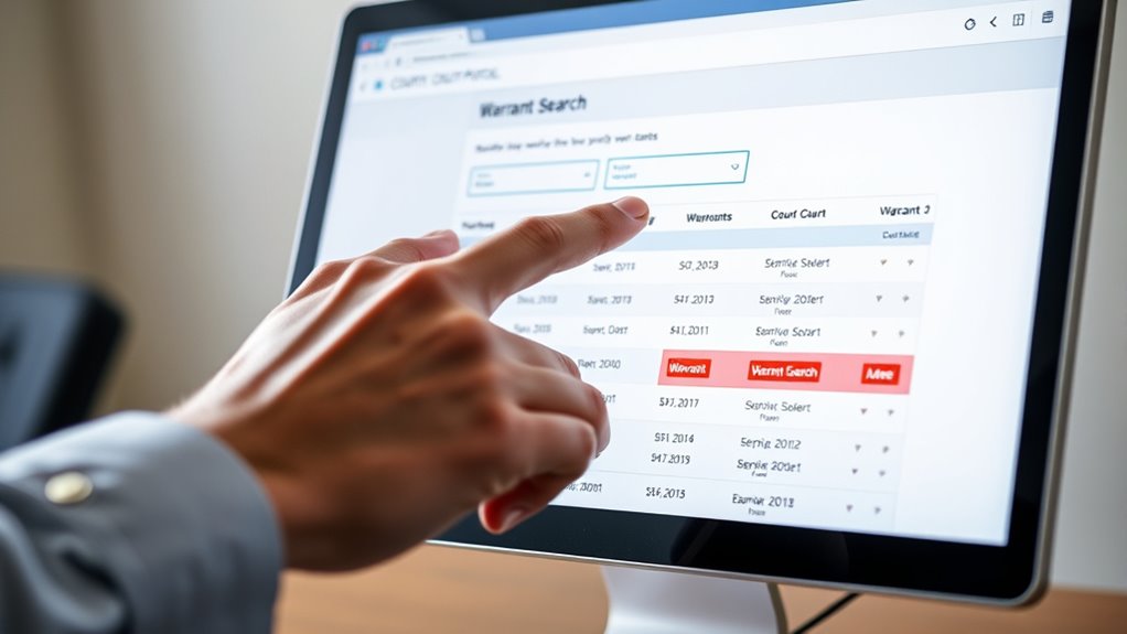 accessing warrant search portals