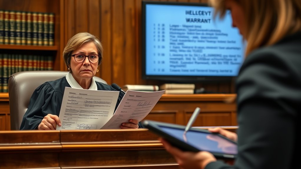 court hearing for warrants