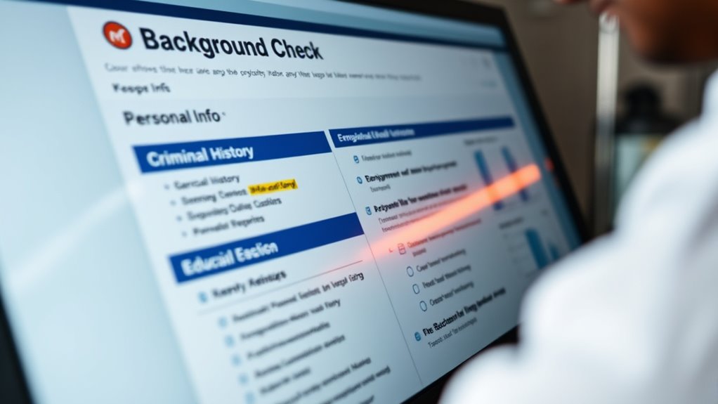 key background check sections