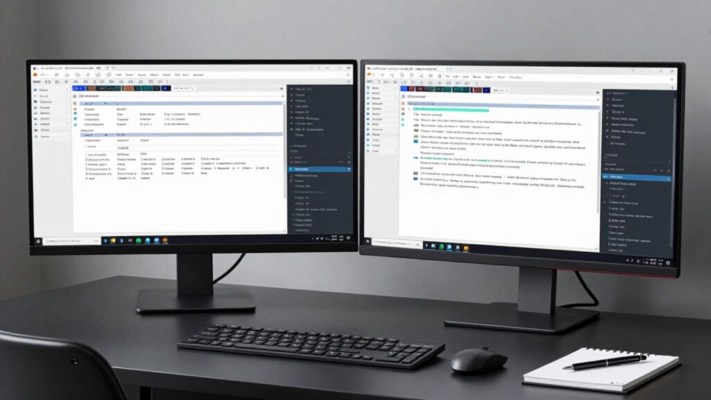 efficient dual monitor workspace