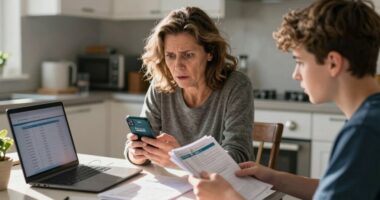 family notices stolen identity