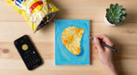 The moment I knew: I gave her one of my paintings, she gave me an empty chip packet