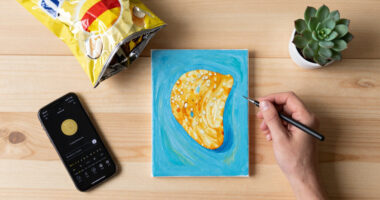 The moment I knew: I gave her one of my paintings, she gave me an empty chip packet
