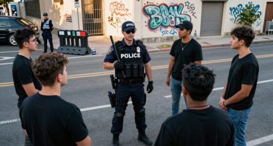 Four arrested and officer hurt in violent disorder
